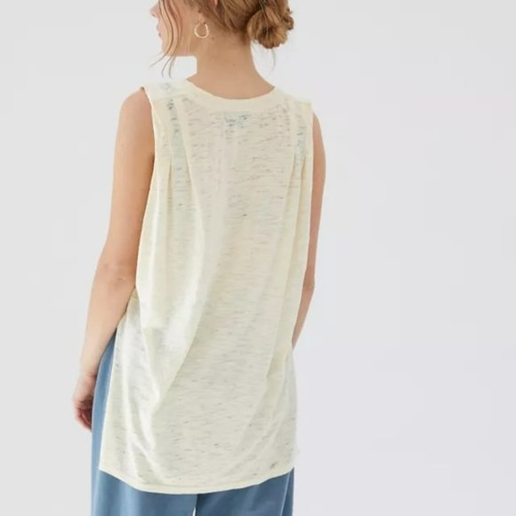 Urban Outfitters Aimee Pleated Burnout Tank Top S - Picture 3 of 4